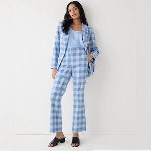 J. Crew Collection Willa cropped flare pant in gingham Italian city wool blend